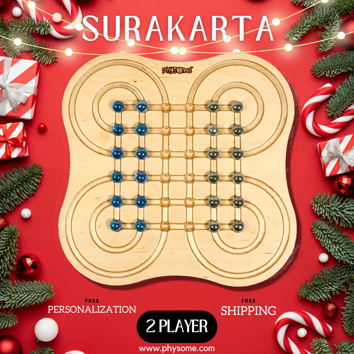 Physome Sukarta | Surakarta 2 Players Table Top Wooden Board Game