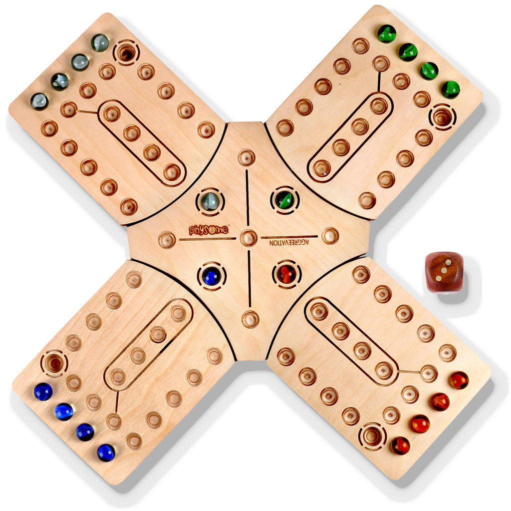 Wooden Aggravation Ludo | 4 Player Ludo Game | Physome Games